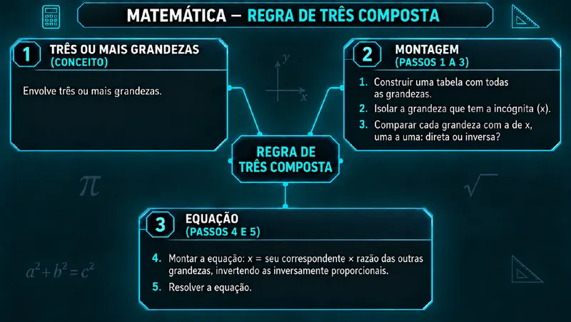 Mapa mental de Matemática sobre regra de três composta